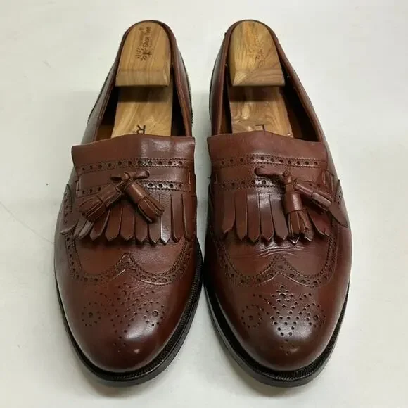 Crockett & Jones x Peal & Co. x Brooks Brothers Wingtip Tassel Loafer 11 Wide E PEAL & CO BROOKS BROTHERS WINGTIP Loafers BROGUE BLACK Dress  main image 2